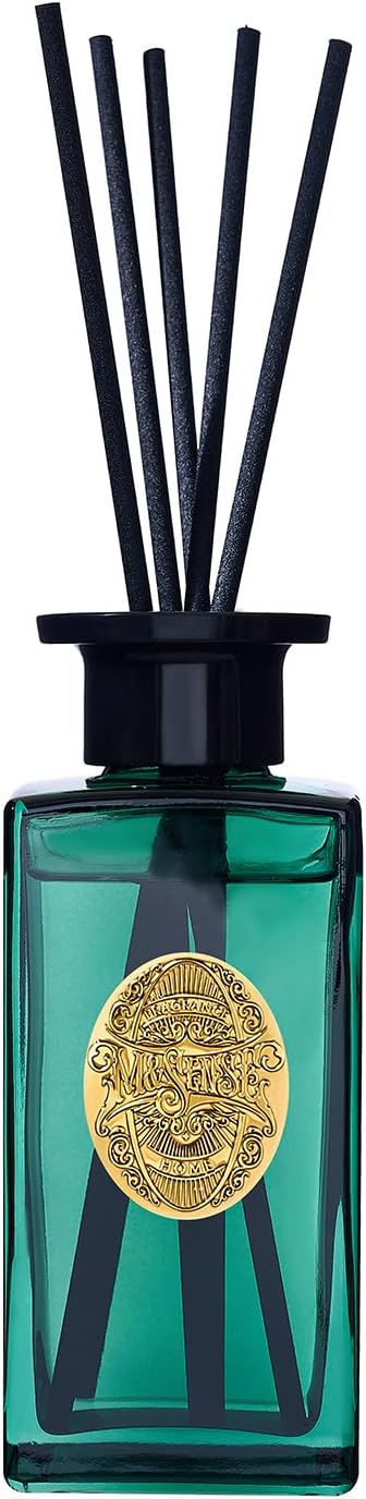 M&SENSE 6.9 oz Large Reed Diffuser Set | Evergreen Pine Scent Oil Diffuser with Sticks | Hotel Collection Non-Toxic Essential Oil |for Bedroom Bathroom Living Room