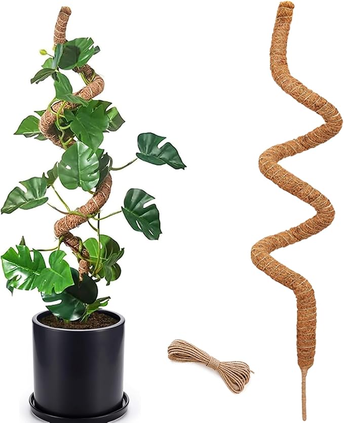 Moss Pole for Plants Monstera, 59 Inch Tall Bendable Moss Poles for Climbing Plants Indoor, Large Handmade Plant Pole Sticks, Coco Coir Plant Support Stakes for Potted Plants, Pothos