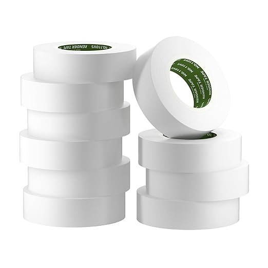 10-Pack White Electrical Tape Waterproof, 3/4 in x 66ft, Industrial Grade UL/CSA Listed High Temp Electrical Tape Electric Super Vinyl