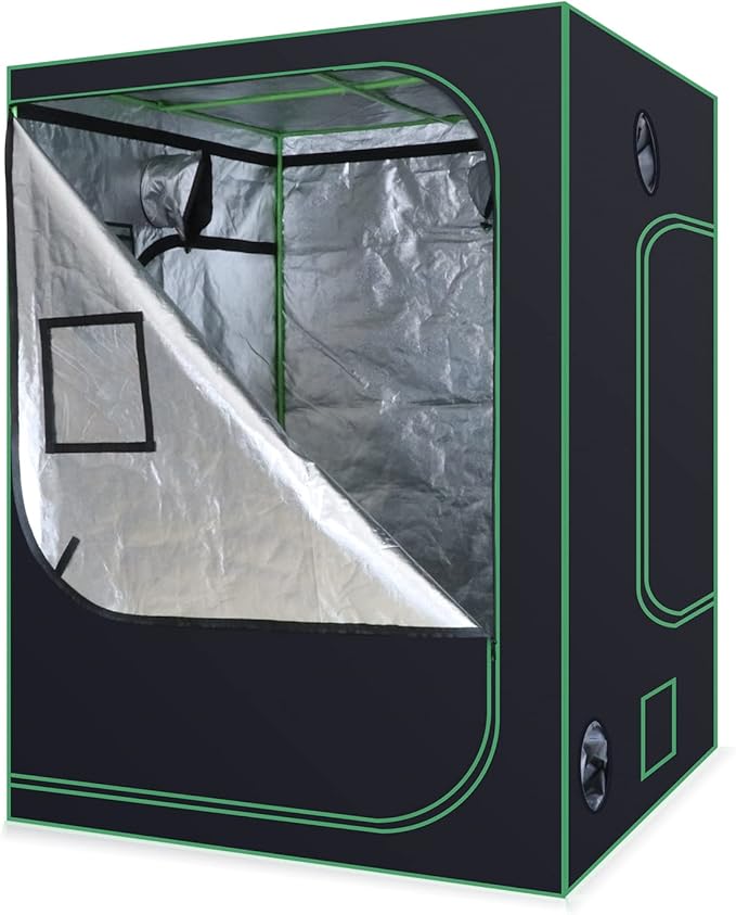60''x60''x80'' Grow Tent Hydroponic Higher Density 600D Mylar Reflective Indoor Plant Greenhouse with Observation Window and Removable Floor Tray for Flora Vegetables Flower