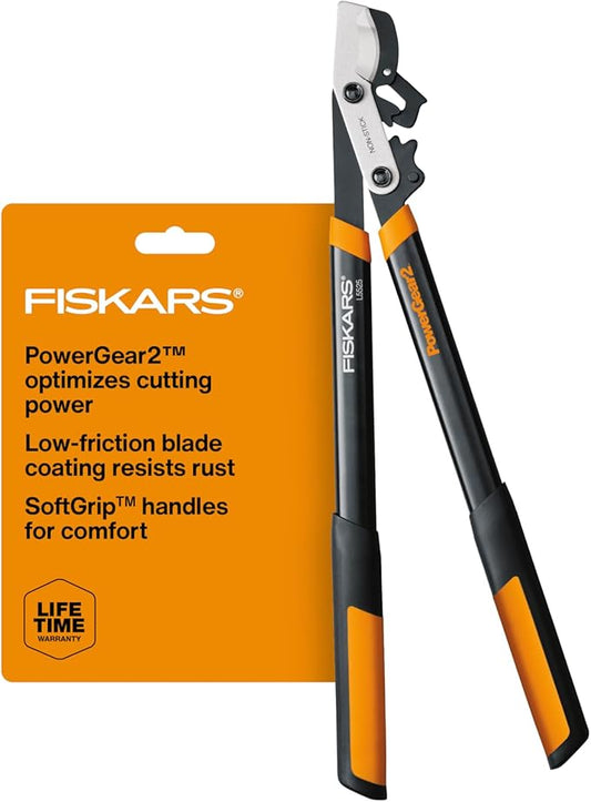 Fiskars 25-Inch Loppers for Tree Trimming, Heavy Duty, Sharp Steel Blade Tree Branch Cutter with up to 1.75" Diameter Cut Capacity, PowerGear2 Design with Compound Action for More Power, Hand Loppers