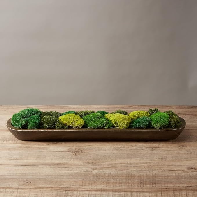 Moss No Bowl 4 Color Mix Pack Preserved Pole Moss Pillow Bun Cushion Natural Decorative DIY Kit Art Wall Florist Easter Decor (1.5 sq.ft, Green-A,B,C-D)