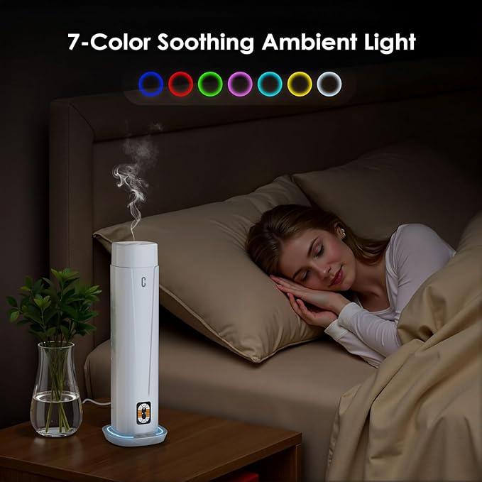 Waterless Scent Diffuser – 1200 Sq Ft Coverage, Essential Oil Diffuser with Remote Control, Quiet Aromatherapy Diffuser with LED Light & Timer, Scent Air Machine for Home, Office, Hotel