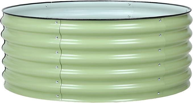 Aoodor 17" Tall 42" Metal Raised Garden Bed, Outdoor Planter Box and Raised Garden Kit for Vegetables, Flowers, Tomatoes Carrots and Herbs, Olive Green