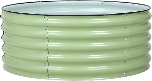 Aoodor 17" Tall 42" Metal Raised Garden Bed, Outdoor Planter Box and Raised Garden Kit for Vegetables, Flowers, Tomatoes Carrots and Herbs, Olive Green