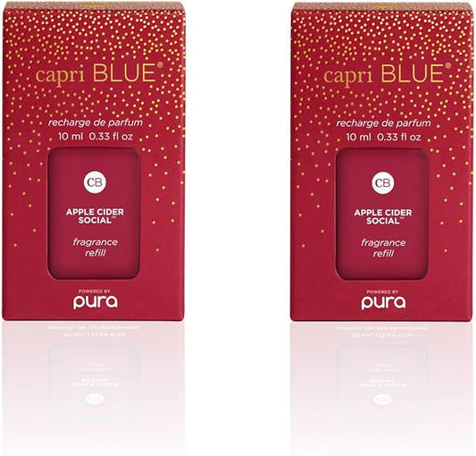Capri Blue Pura Smart Home Plug-in Diffuser Refills – Includes 2 Capri Blue Pura Refills for Plug in Diffusers for Home - Long Lasting Luxury Scents - Apple Cider Social (Pack of 2)