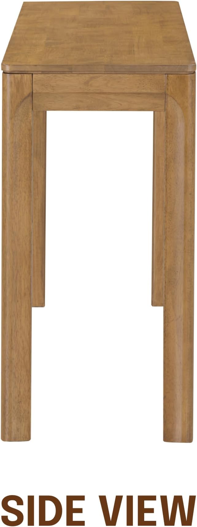 NTC Flow Modern Wooden Rectangle Console Table with Hidden Drawer – Waterproof & Heat Resistant, Teak Look