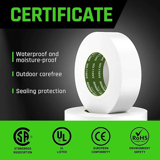 10-Pack White Electrical Tape Waterproof, 3/4 in x 66ft, Industrial Grade UL/CSA Listed High Temp Electrical Tape Electric Super Vinyl