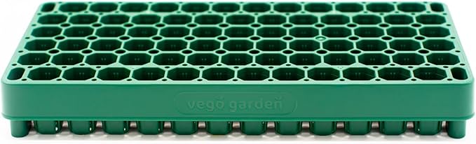 Vego garden 10" x 20" 76 Cells Seed Starter Tray Stackable Seedling Starting Germination Trays for Plants Planting Vegetables Herbs Flowers