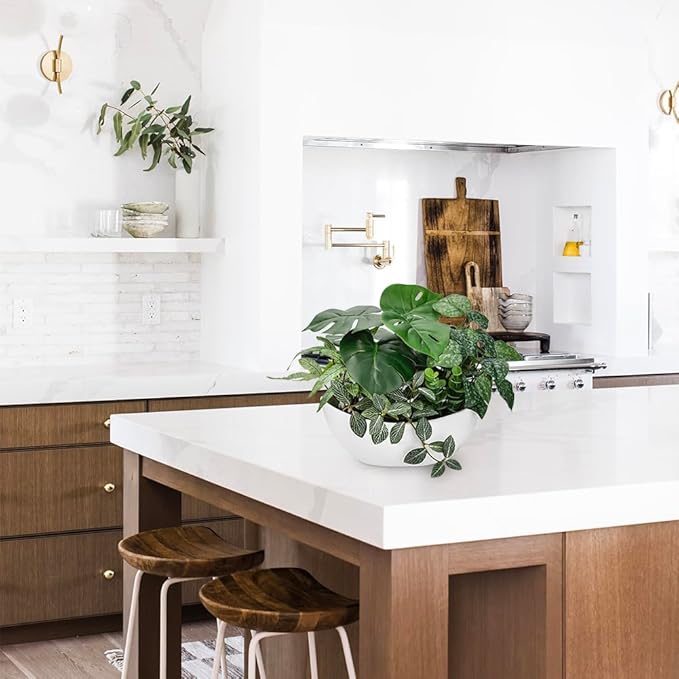 Fake Plants 11.8" Artificial Potted Plant Assorted Faux Plant in Pot Silk Plants Artificial Plants Indoor for Home Living Room Bedroom Bathroom Office Desk Table Centerpieces Shelf Greenery Decor