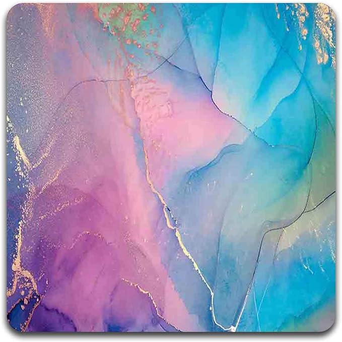 Marbling Square Coaster Set - Made of Recycled Rubber - Set of 4