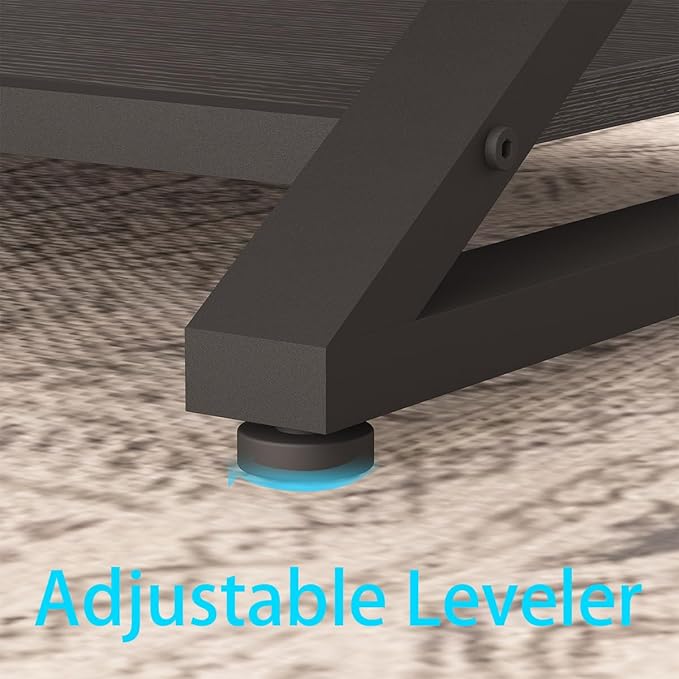 HSH Black Coffee Table Modern, 47 Inch Simple Rectangle Cocktail Table with Storage Display Shelf, 2 Tier Minimalist Industrial Wooden and Metal Center Tea Table for Living Room Office, Black Oak