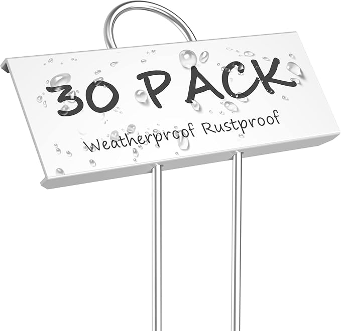 30-Pack Metal Plant Labels, 10.6" Garden Markers Reusable Nursery Tags for Vegetables Herb Flower Seed Greenhouse