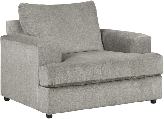 Signature Design by Ashley Soletren Contemporary Chenille Chair and a Half, Gray