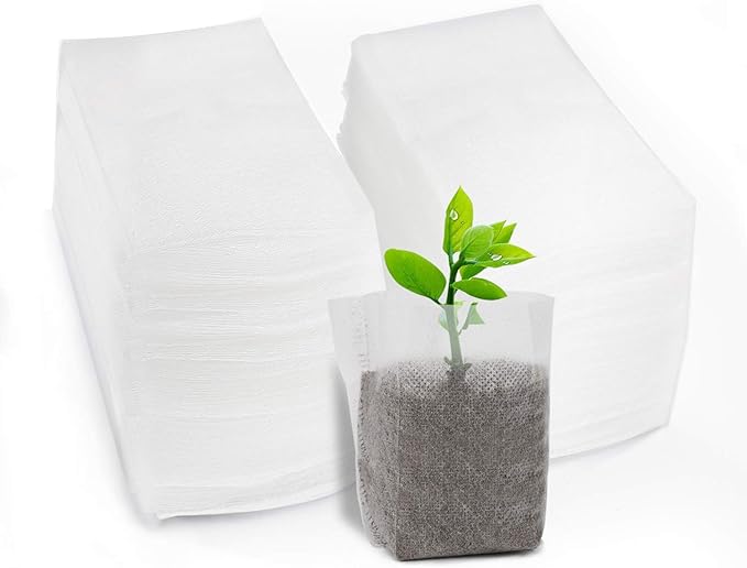 Non-Woven Nursery Bags, 200PCS 5x6 inch Fabric Planter for Plants Tree Seedling, Seed Starting Soil Transplant Pouches, Plant Grow Bags for Cutting Clones Home Garden Supply