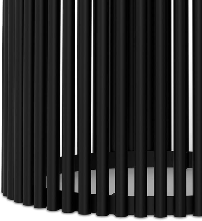 SIMPLIHOME Demy 20 inch Wide Tall Side Table in Natural Solid Mango Wood/Black Metal, Slim Round Accent Table for Living Room, Bedroom, or Entryway, Industrial Style Assembled