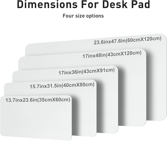 Aothia Faux Leather Desk Mat – Large Mouse Pad, Non-Slip PU Leather Blotter, Waterproof Writing Surface for Office and Home (Barely Grey, 47.2" x 23.6")