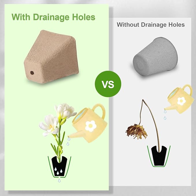 36 Pcs 3in Square Peat Nursery Pots, Biodegradable Herb Seed Nursery Pot Kits, Seedling Pots, Outdoor Garden Sprouting Peat Pots with 36 Plant Tags