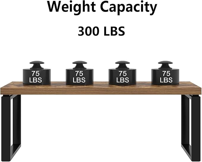 EXCEFUR Modern Coffee Table, Industrial Wood and Metal Center Table for Living Room, Rectangle Cocktail Tea Table for Home Office, Rustic Brown, 47 Inch