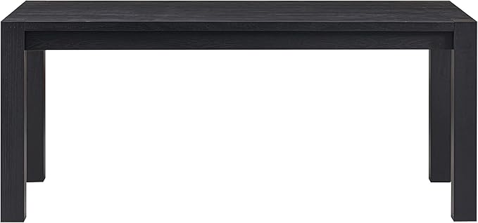 NTC Block 71 Inch Modern Farmhouse Dining Table, Rectangular Dinner Table for Dining Room, Living Room Furniture, Effortless Assembly, Burnt Black