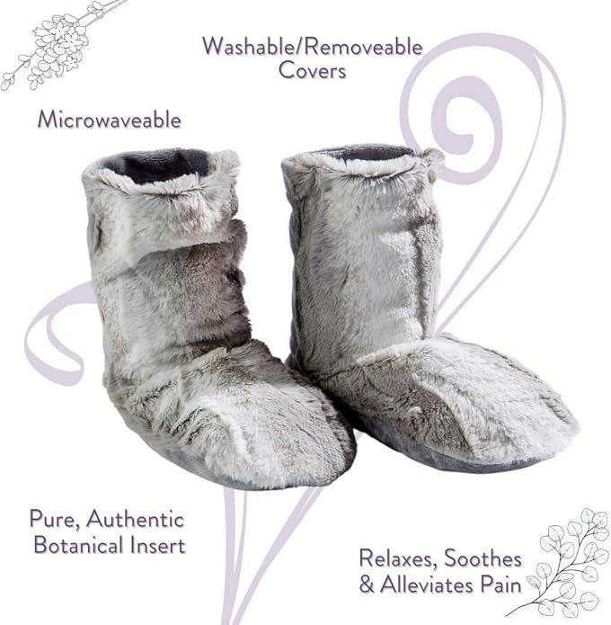 Sonoma Lavender Spa Booties, Microwavable Heated Slippers, Luxury Herbal Booties, Herbal Aromatherapy Foot Warmer