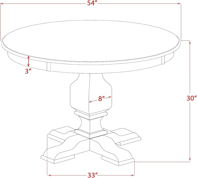 F53-11-TP - Wood Dining Table with Acacia Wood Round Tabletop, Sand Blasted Black Finish