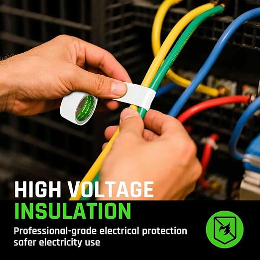 10-Pack White Electrical Tape Waterproof, 3/4 in x 66ft, Industrial Grade UL/CSA Listed High Temp Electrical Tape Electric Super Vinyl