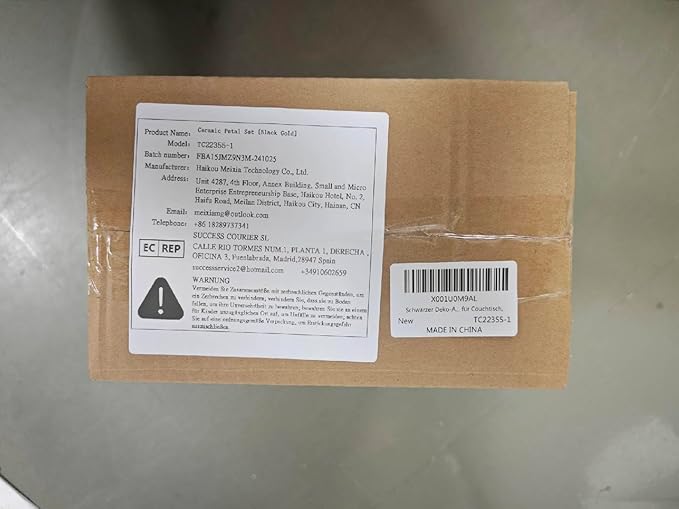 Black Decor Accent, Porcelain Art Mid Century Modern Black and Gold Decorations, Dining Table Objects, Abstract Ceramic Statue Sculpture - for Bookshelf Tv Stand Centerpiece Centro De Mesa