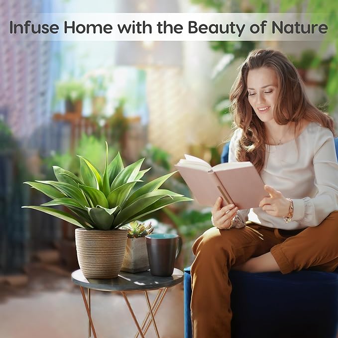 Velener Artificial Plant Outdoor Agave - Large Size UV Resistant Fake Agave Plants for Indoor and Outdoor Succulents Decor(28 Inch)