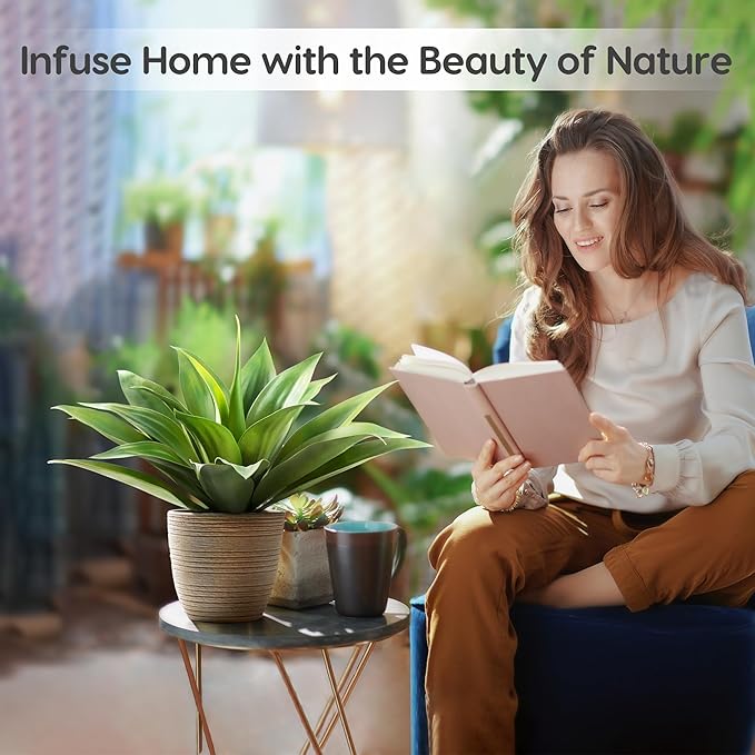 Velener Fake Agave Artificial Plants, Fake Succulents Plant for Room Decor, Unpotted Faux Agave Stems Plant for Outdoor/Indoor Decor, 22 inches