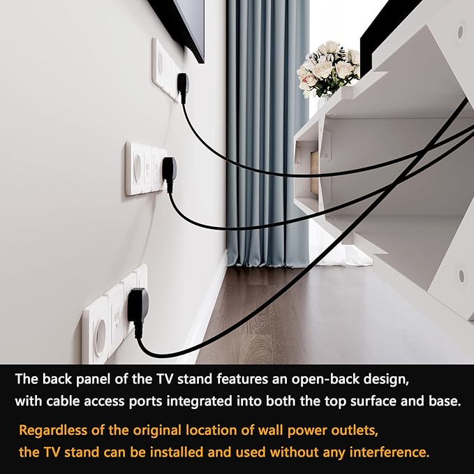 70-inch Wall-Mounted TV Stand, Accommodates 50- to 75-inch TVs, Features Hidden Cable Management, high Weight Capacity, and Space-Saving Black Floating TV Stand