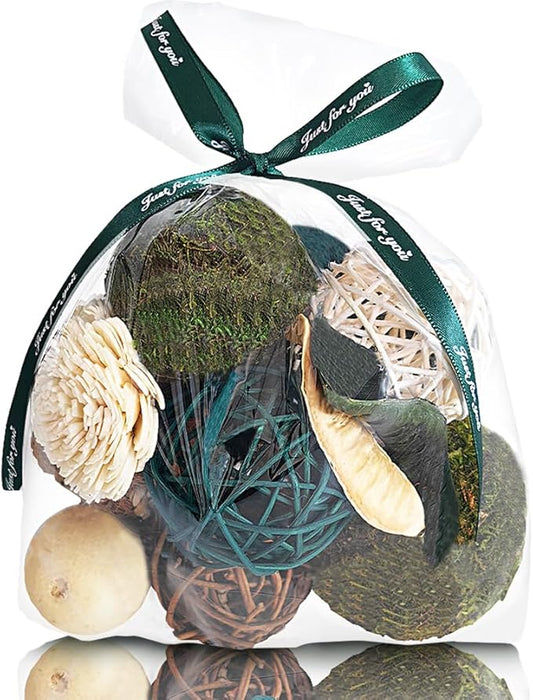 Qingbei Rina Green Moss Decorative Balls for Bowls, Assorted Wicker Rattan Balls Decorative Orbs Woven Spheres, Wedding Bowl Fillers for Home Decor