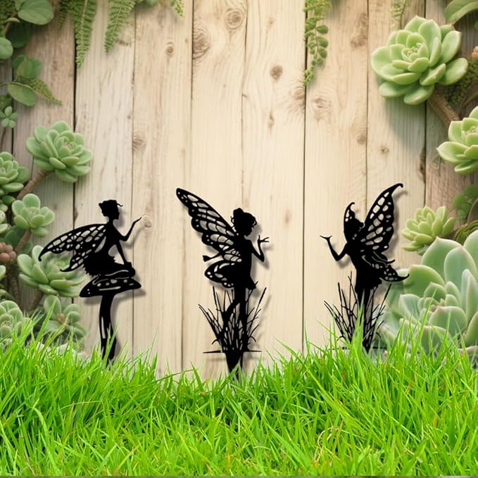 Garden Decoration 3-Piece Set, Garden Stakes, Suitable for courtyards, Flower pots, lawns, Flower Bed Decorations, and Gifts