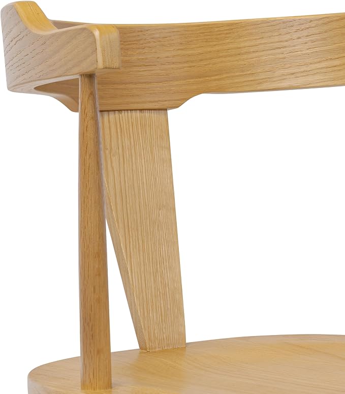 Poly & BARK Mid Century Modern Enzo Oak Dining Chair – Solid Oak Wood Splat Back Chair, 18" Seat Height, 32" Tall – Stylish MCM Kitchen & Dining Room Chair - Set of 2