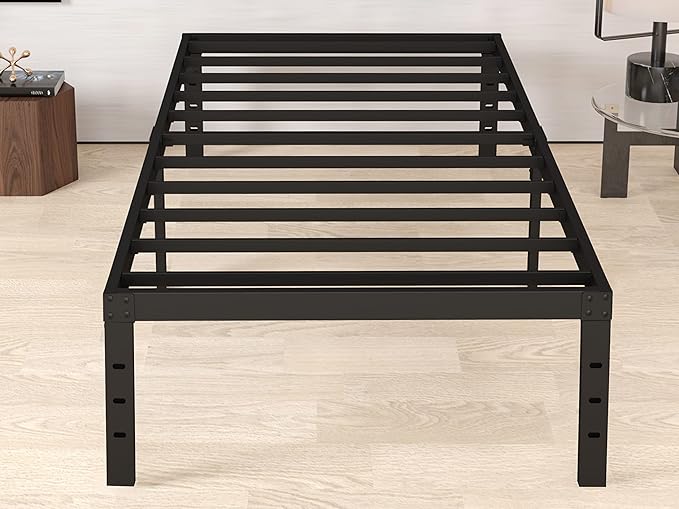 18 Inch Twin Bed Frame Metal, Platform Bed Frame Twin Size, Easy Assembly, Heavy Duty, No Box Spring Needed