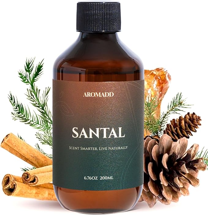 Hotel Scents Diffuser Oil Santal, Luxury Essential Oils for Waterless Diffuser, Aromatherapy Hotel Diffuser Oil for Home & Office, Long-Lasting - 6.76 fl oz (200 mL)