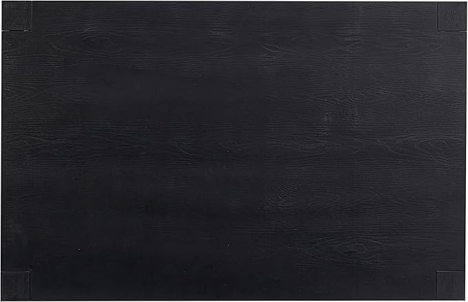NTC Block 55 Inch Modern Farmhouse Dining Table, Rectangular Dinner Table for Dining Room, Living Room Furniture, Effortless Assembly, Burnt Black