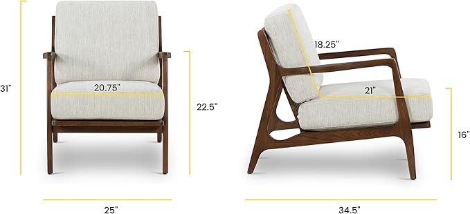 POLY & BARK Verity Lounge Chair, Bright Ash