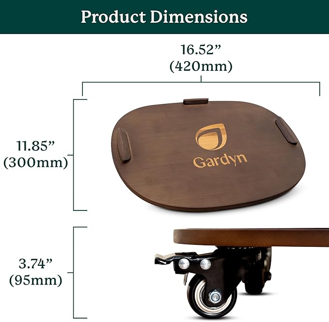 Gardyn Studio Dolly (a Rolling Cart Designed to Make Your Hydroponics Growing System Kit & Indoor Garden Tower Mobile) Easily Move Your Throughout Your Home While Protecting Your Floors