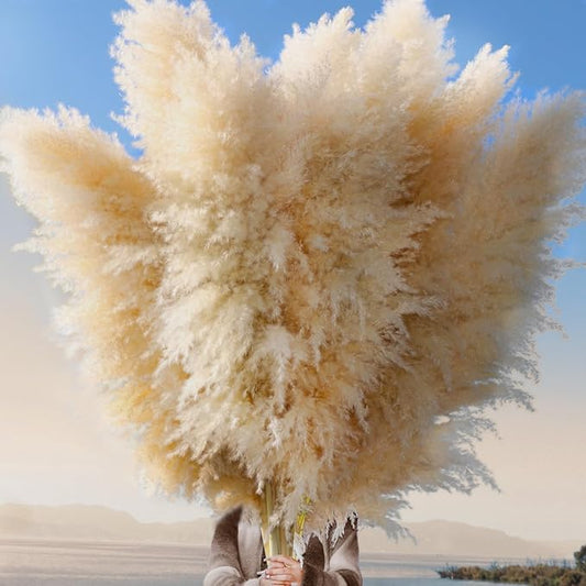 24 pcs Tall Pampas Grass Decoration - Pasuvsigt 40 Inch Large Pampas Grass Dried Flower Decoration,for Bohemian Style Living Room Decoration, Wedding Decoration, Party, Farmhouse Decoration