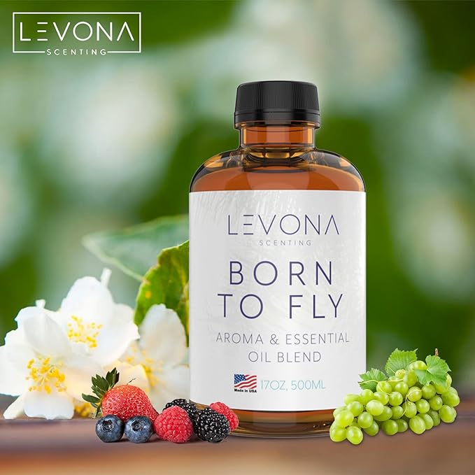 Levona Scent Essential Oil for Diffuser: Home Luxury Scents Fragrance Oil - Aroma Diffuser Oil Refill - Hotel Oil Diffuser Essential Oils for Humidifiers - 500 Ml/ 17oz Essential Oils - Born to Fly