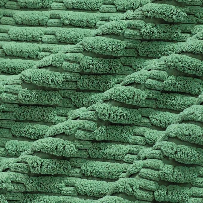 Fancy Homi 2 Packs Emerald Green Decorative Throw Pillow Covers 14x14 Inch for Living Room Couch Bed Sofa, Christmas Home Decor, Soft Striped Corduroy Square Cushion Case 35x35 cm