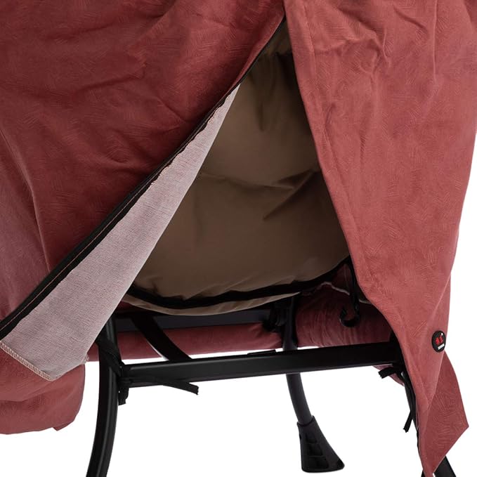 HollyHOME Oversized Brick Red Fabric Lounge Chair with Armrests and Steel Frame for Living Room