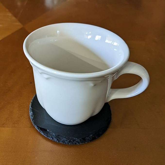 Mountain Majesty Slate Coasters with Stunning Mountain Scene Design - Perfect for Home and Office Decor and Protection of Surfaces, Available in Square or Round Coasters - Round Slate - Set of 8