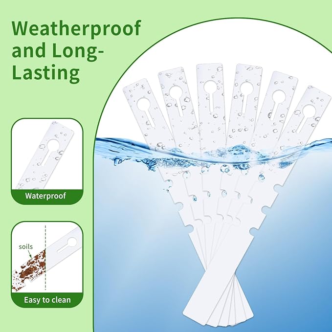 240Pcs Plant Tags, Tree Tags Plastic Wrap Around Hanging Plant Labels Adjustable Tree Markers Signs for Plant & Garden Nursery (White)