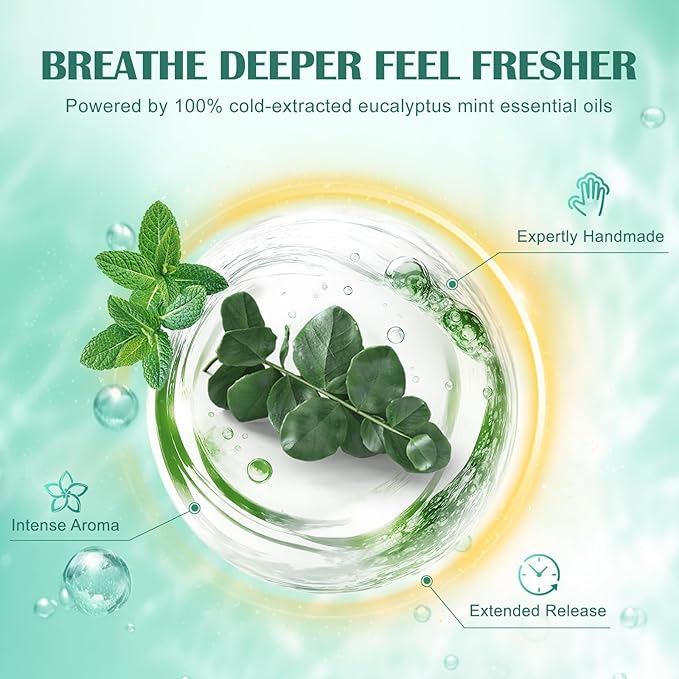 Eucalyptus Mint Shower Steamers Aromatherapy 18 Pack - Includes Easy Opener, Eucalyptus for Shower, Stocking Stuffers, Christmas Gifts & Birthday Gifts for Women, White Elephant Gifts for Adults