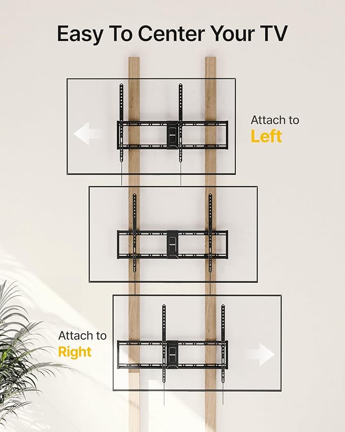monTEK Heavy Duty Fixed TV Wall Mount for 43–100 Inch TVs up to 200 lbs, 1.2" Ultra Slim Low Profile Wall Mount Bracket, Max VESA 800x600mm, Fits 16"/18"/24" Wood Studs, Secure Space-Saving Design