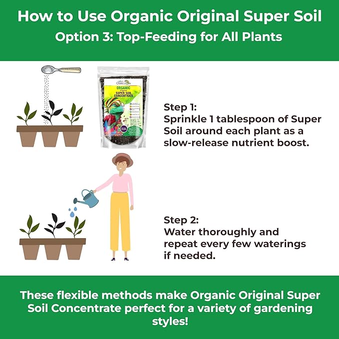 Organic Original Super Soil Concentrate with Mycorrhizae – Living Soil Boosts Roots & Buds for Seeds & Clones - Indoor & Outdoor Growing - Mix 1:4 with Topsoil Potting Soil(4 quarts)