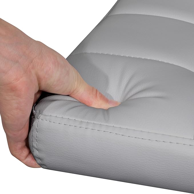 Yaheetech Bar Stools, PU Leather Adjustable Barstools, Modern Counter Stools with Back and Footrest, Counter Height Barstools for Bar, Kitchen, Dining Room, Light Gray