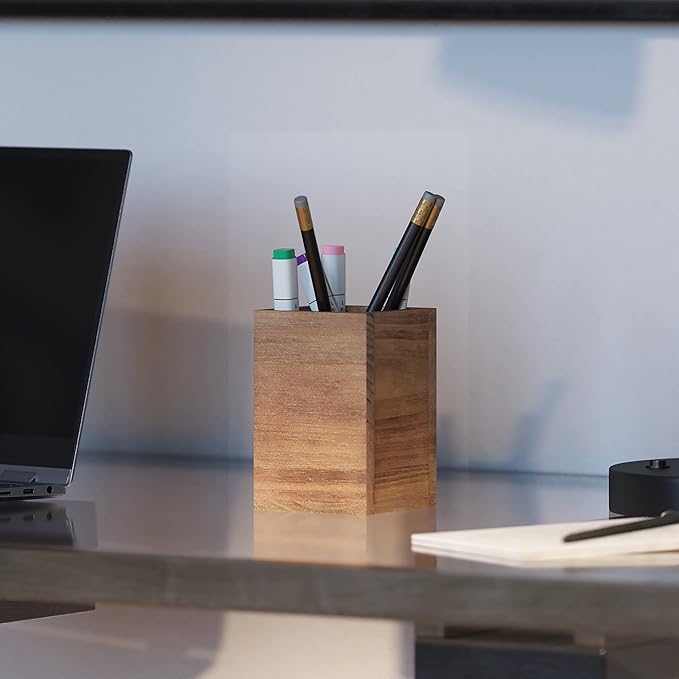 HBCY Creations 3 Piece Rustic Wooden Desk Organizer Set - Mail Organizer for Desktop - Great for Industrial Home Decor! Makeup Organizer for Vanity